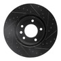 DFC Brake Rotor - Drilled and Slotted - Black 633-74049D