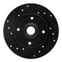 DFC Brake Rotor - Drilled and Slotted - Black 633-74005L