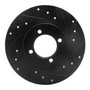 DFC Brake Rotor - Drilled and Slotted - Black 633-76006R