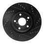 DFC Brake Rotor - Drilled and Slotted - Black 633-75013D