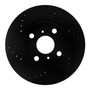 DFC Brake Rotor - Drilled and Slotted - Black 633-76072L