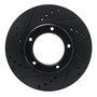 DFC Brake Rotor - Drilled and Slotted - Black 633-76096L