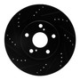 DFC Brake Rotor - Drilled & Slotted - Black 633-76170L
