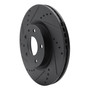 DFC Brake Rotor - Drilled and Slotted - Black 633-80081L
