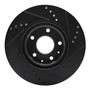 DFC Brake Rotor - Drilled and Slotted - Black 633-80081L