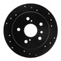 DFC Brake Rotor - Drilled and Slotted - Black 633-76076R