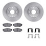 DFC Brake Rotor with 5000 Brake Pads and Hardware Kit 6512-01047