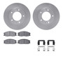 DFC Brake Rotor with 5000 Brake Pads and Hardware Kit 6512-21128