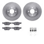 DFC Brake Rotor with 5000 Brake Pads and Hardware Kit 6512-27160