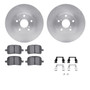DFC Brake Rotor with 5000 Brake Pads and Hardware Kit 6512-76341