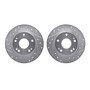 DFC Brake Rotors - Drilled & Slotted - Silver 7002-59058