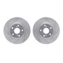 DFC Brake Rotors - Drilled & Slotted - Silver 7002-76009