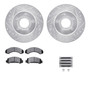 DFC Brake Rotor - Drilled & Slotted - Silver- HD Brake Pad - Hardware 7212-99106