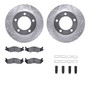 DFC Brake Rotor - Drilled & Slotted - Silver- HD Brake Pad - Hardware 7212-42083