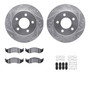 DFC Brake Rotor - Drilled & Slotted - Silver- HD Brake Pad - Hardware 7412-42029
