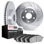 DFC Brake Rotor - Drilled & Slotted - Silver with 5000 Brake Pads - Ceramic 7502-67005