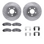 DFC Brake Rotor - Drilled & Slotted - Silver- HD Brake Pad - Hardware 7212-99163