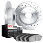 DFC Brake Rotor - Drilled & Slotted - Silver w/5000 Advanced Brake Pads 7502-47007