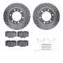 DFC Brake Rotor - Drilled & Slotted - Silver- HD Brake Pad - Hardware 7412-76003