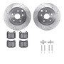 DFC Rotors-Drilled & Slotted-Silver w/ 5000 Advanced Brake Pads Incl Hdw 7512-13027