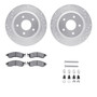 DFC Rotors-Drilled & Slotted-Silver w/ 5000 Advanced Brake Pads Incl Hdw 7512-47091