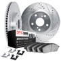 DFC Brake Rotor - Drilled & Slotted - Silver w/5000 Brake Pads & HW Kit 7512-42002