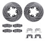 DFC Rotors-Drilled & Slotted-Silver w/ 5000 Advanced Brake Pads Incl Hdw 7512-67016