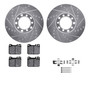 DFC Rotors-Drilled & Slotted-Silver w/ 5000 Advanced Brake Pads Incl Hdw 7512-63018