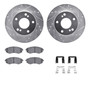 DFC Rotors-Drilled & Slotted-Silver w/ 5000 Advanced Brake Pads Incl Hdw 7512-67317