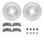 DFC Rotors-Drilled & Slotted-Silver w/ 5000 Advanced Brake Pads Incl Hdw 7512-76031