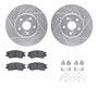 DFC Rotors-Drilled & Slotted-Silver w/ 5000 Advanced Brake Pads Incl Hdw 7512-76067