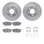 DFC Rotors-Drilled & Slotted-Silver w/ 5000 Advanced Brake Pads Incl Hdw 7512-80137