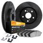 DFC Brake Rotor - Drilled & Slotted - Black- HD Brake Pad - Hardware 8212-42082