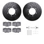 DFC Brake Rotor Drilled & Slotted - Black- w/Ultimate Duty Brake Pad & HW Kit 8412-76008
