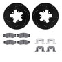 DFC Rotors-Drilled & Slotted-Black w/ 5000 Advanced Brake Pads Incl Hdw 8512-67193