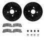 DFC Rotors-Drilled & Slotted-Black w/ 5000 Advanced Brake Pads Incl Hdw 8512-76031
