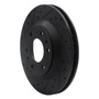 DFC Rotors-Drilled and Slotted-Black with 5000 Advanced Brake Pads for 2002-2005 Buick/Chevrolet/GMC (Rainier, Trailblazer, Envoy, Ascender)