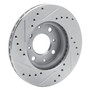 DFC Rotors-Drilled and Slotted-Silver with 5000 Advanced Brake Pads for 1988-1989 Honda (Civic, CRX) 7502-59161