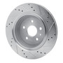 DFC Rotors-Drilled and Slotted-Silver with 5000 Euro Ceramic Brake Pads for 2016-2022 Cadillac/Chevrolet (ATS, Camaro) 7602-47013