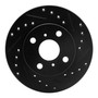 DFC Rotors-Drilled and Slotted-Black with 5000 Advanced Brake Pads for 1995-1999 Toyota (Paseo, Tercel) 8502-76036