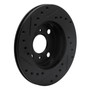 DFC Rotors-Drilled and Slotted-Black with 5000 Advanced Brake Pads for 1995-1999 Toyota (Paseo, Tercel) 8502-76036