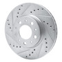 DFC Rotors-Drilled and Slotted-Silver with 5000 Advanced Brake Pads for 1991-1995 Volvo (740, 780, 940, 960) 7502-27014