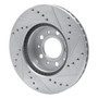 DFC Rotors-Drilled and Slotted-Silver with 5000 Advanced Brake Pads for 1991-1995 Volvo (740, 780, 940, 960) 7502-27014