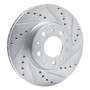 DFC Rotors-Drilled and Slotted-Silver with 5000 Advanced Brake Pads for 1991-1995 Volvo (740, 780, 940, 960) 7502-27014