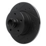 DFC Rotors-Drilled and Slotted-Black with 5000 Advanced Brake Pads includes Hardware for 1979-1985 Volkswagen (Transporter, Vanagon)