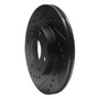 DFC Rotors-Drilled and Slotted-Black with 5000 Advanced Brake Pads for 1988-1991 Honda (Civic, CRX) 8502-59162