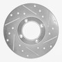 DFC Rotors-Drilled and Slotted-Silver with 5000 Advanced Brake Pads for 1980-1983 Subaru (Brat, DL, GL, GLF) 7502-13115
