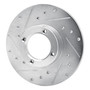 DFC Rotors-Drilled and Slotted-Silver with 5000 Advanced Brake Pads for 1980-1983 Subaru (Brat, DL, GL, GLF) 7502-13115