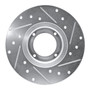 DFC Rotors-Drilled and Slotted-Silver with 5000 Advanced Brake Pads for 1980-1983 Subaru (Brat, DL, GL, GLF) 7502-13115