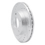 DFC Rotors-Drilled and Slotted-Silver with 5000 Advanced Brake Pads for 1998-2003 Mazda (626, Protege, Protege5) 7502-80015
